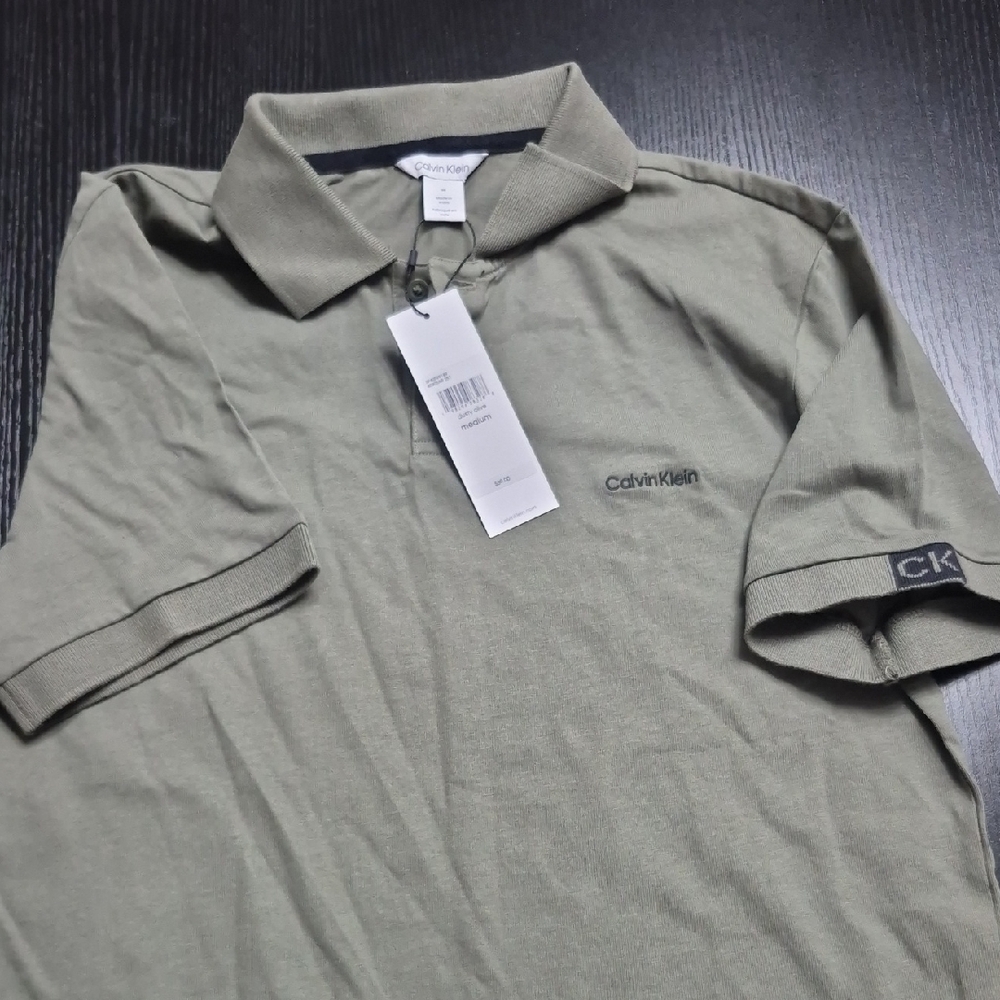 Calvin Klein Olive Green Polo Shirt - Picture 2 of 4